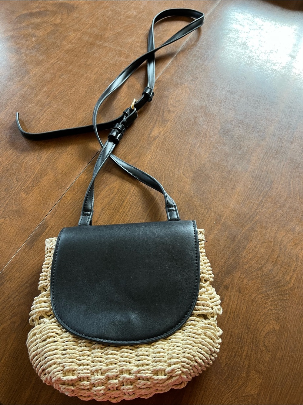 a new day Black and Natural Woven Crossbody Bag - Picture 6 of 6